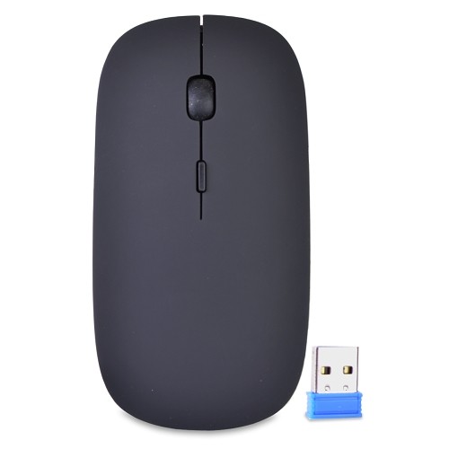 2.4GHz Wireless Rechargeable 3-Button Optical Scroll Mouse w/Nano USB Receiver & 350mAh Lithium Battery (Black)