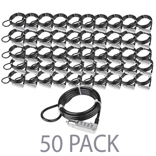 (50-Pack) Exel 264135 Serialized Combination Security Cable Lock