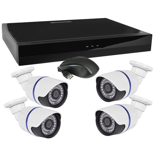 Jovision 4-Channel Network Video Recorder Kit w/4 IR 720p IP Cameras