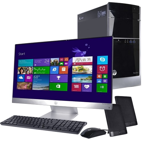 HP Pavilion 500-277cb Core i7-4770 Quad-Core 3.4GHz 12GB 1TB DVDRW W8.1 Desktop PC & 27" HP 1080p IPS LED Monitor Bundle