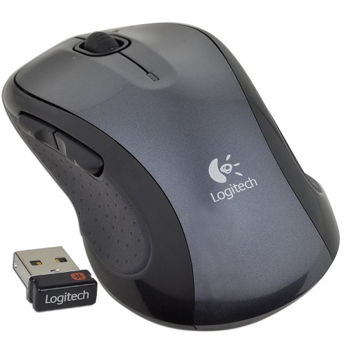 Logitech M510 7-Button Wireless Laser Scroll Mouse w/Tilt Wheel Plus Zoom & Nano Transceiver (Charcoal/Black)