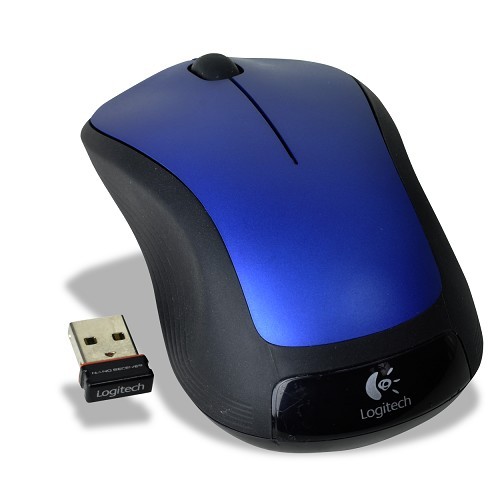 Logitech M310 3-Button Wireless USB Laser Scroll Mouse w/Nano Transceiver (Blue/Black)