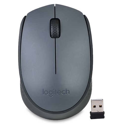 Logitech M170 2.4GHz Wireless 3-Button Optical Scroll Mouse w/Nano USB Receiver (Gray/Black)