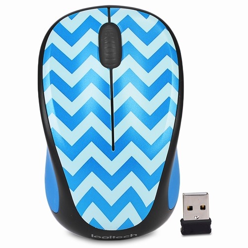 Logitech M317c 2.4GHz Wireless 3-Button Optical Scroll Mouse w/Nano USB Receiver (Teal Chevron)