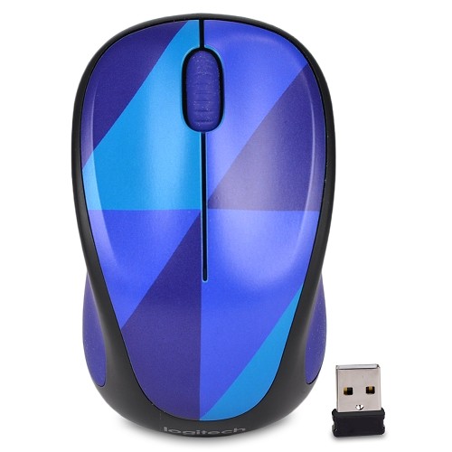 Logitech M317c 2.4GHz Wireless 3-Button Optical Scroll Mouse w/Nano USB Receiver (Blue Harlequin)