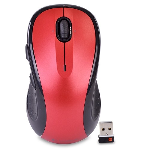 Logitech M510 7-Button Wireless Laser Scroll Mouse w/Tilt Wheel Plus Zoom & Nano Transceiver (Red)