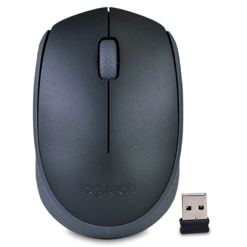 Logitech M170 2.4GHz Wireless 3-Button Optical Scroll Mouse w/Nano USB Receiver (Black)
