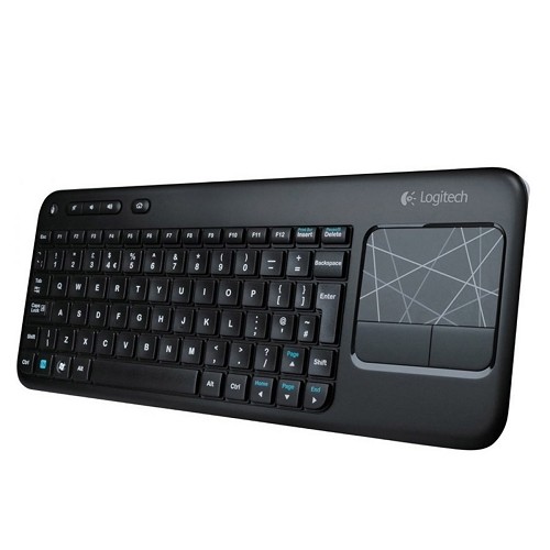 Logitech Wireless Touch K400r Wireless Keyboard w/3.5" Multi-touch Touchpad & Nano Transceiver (Black) - B