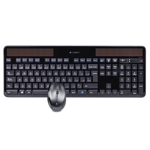Logitech MK750 2.4GHz Wireless Solar-Powered French Canadian Keyboard & Marathon Laser Mouse Kit (Black/Gray)