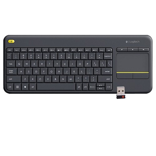 Logitech Wireless Touch Keyboard K400 Plus Keyboard w/3.5" Multi-touch Touchpad & Nano Transceiver (Gray)