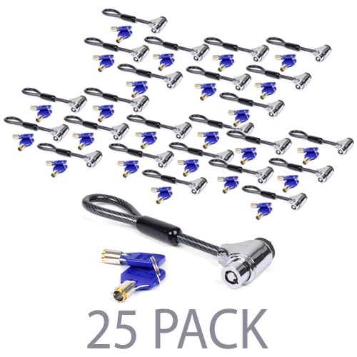 (25-Pack) CODi A02008 Flex-Head Desktop Security Lock w/2 Keys - Perfect for Securing Multiple Desktop Devices!