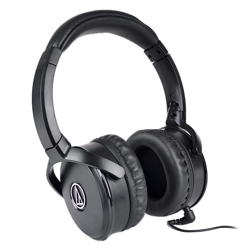 Audio-Technica QuietPoint ATH-ANC50IS Active Noise-Cancelling Over-Ear Stereo Headphones w/Inline Mic (Black) -  B