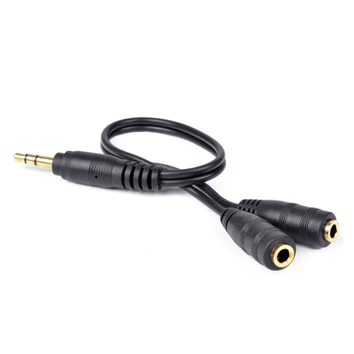 9" Axcel AXC-HSSB 3.5mm (M) to Dual 3.5mm (F) Headphone Splitter Cable (Black)