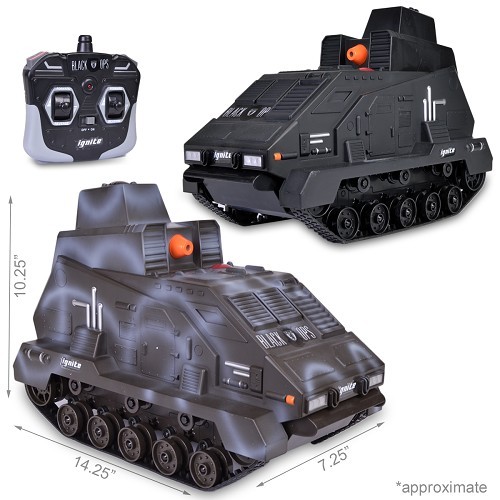 (2-Pack) Black Ops Airsoft Ignite Seek & Destroy Justice Dealer 2.0 R/C Tank w/90 FPS Gun Turret