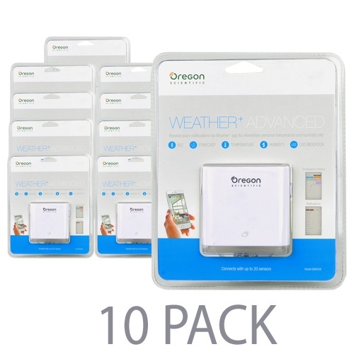 (10-Pack) Oregon Scientific BAR228 Weather+ Advanced Bluetooth Thermometer & Hygrometer Sensor for Smartphones & Tablets