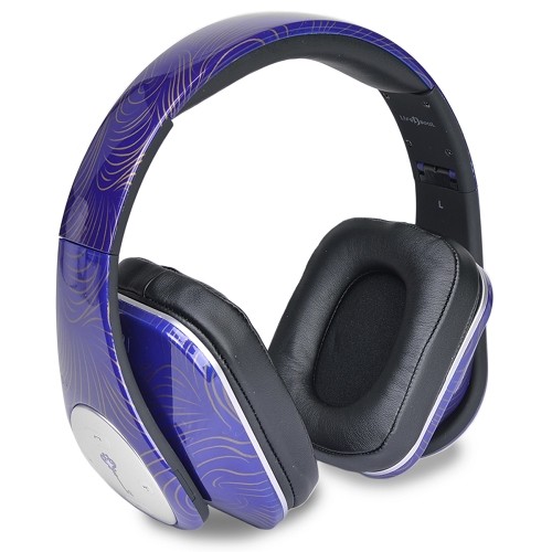 Life N Soul Bluetooth Foldable Headphones w/Built-in Mic BN350-BUWV After Romeo Wireless Designer Over-Ear (Blue Wave)