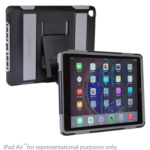 Pelican Voyager Ultra Rugged 2-Layer Case for iPad Air 2 w/Kickstand (Black/Gray)