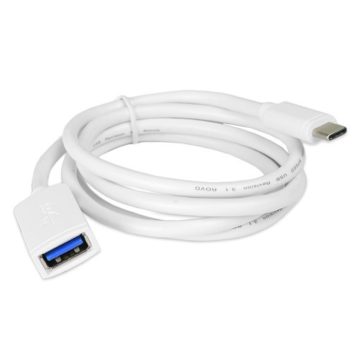 3.3' Logisys Hi-Speed USB 3.1 Type C (USB-C) (M) to USB 3.0 A (F) 5Gbps Cable - (White) - CA30F