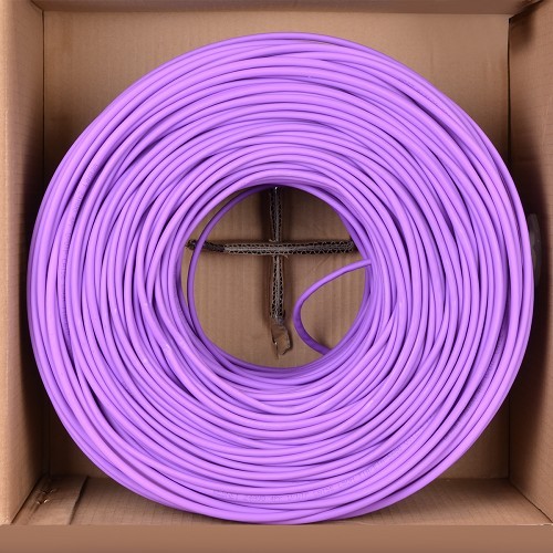1000' Category 5e (Cat5e) Uncapped UTP Copper Ethernet Patch LSOH Cable (Violet) - Retail Box