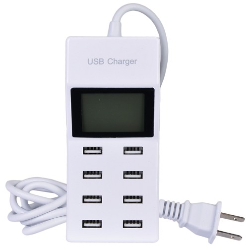 Logisys CG801WT 8-Port 9.2A USB Power Adapter w/LCD Status (White)