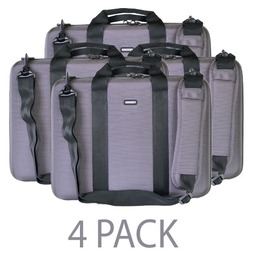 (4-Pack) Cocoon Murray Hill EVA Shock-Absorbent Laptop Case w/Grid-It System - Fits 16" (Gun Gray) - CLB403GY