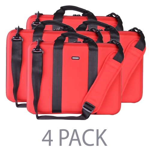 (4-Pack) Cocoon Murray Hill EVA Shock-Absorbent Laptop Case w/Grid-It System - Fits 16" (Racing Red) - CLB403RD