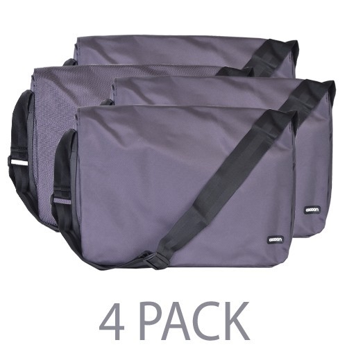 (4-Pack) Cocoon Soho Ballistic Nylon Laptop Messenger Bag w/Strap & Grid-It System - Fits 16" (Gun Gray) - CMB401GY