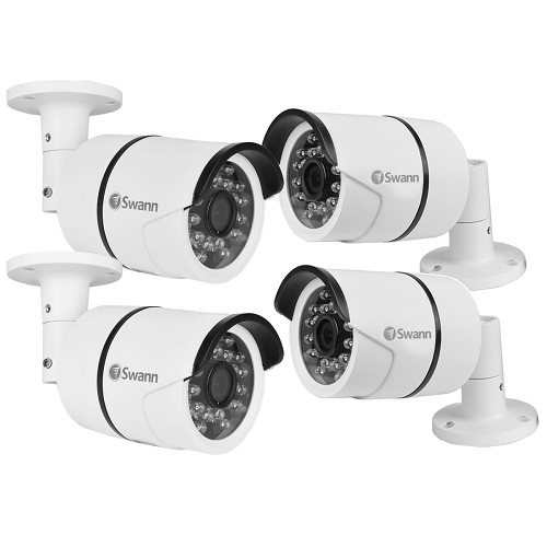 (4-Pack) Swann COCAM-1080FIXWB4-US 1080p Indoor/Outdoor Day/Night Fixed Lens Bullet Camera w/100'Night Vision (White)