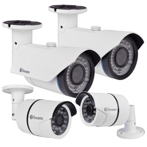(4-Pack - 2 Auto Focus / 2 Fixed Lens) Swann COCAM-1080FXAFWB4-US 1080p Indoor/Outdoor Day/Night Bullet Camera (White)