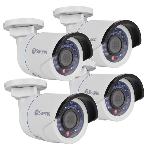 (4-Pack) Swann COSHD-B1080X4 1080p Indoor/Outdoor SDI Security Camera w/24IR LEDs & 115' Night Vision (White)