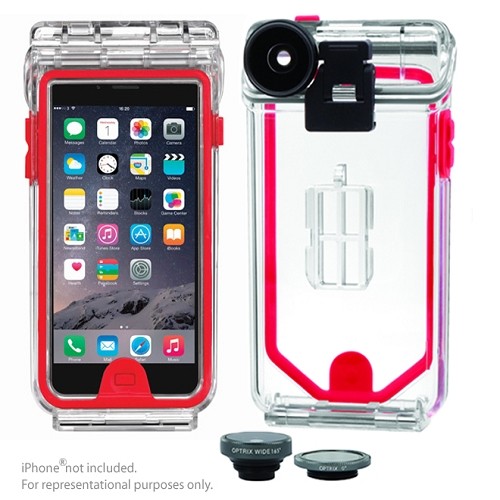 Optrix by Body Glove CRC94660 2 Lens Action Camera Kit for iPhone 5/5s/SE w/Waterproof Case & Interchangeable Lens