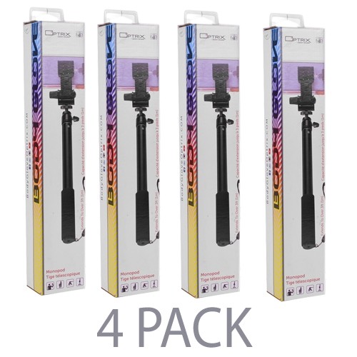 (4-Pack) Optrix by Body Glove CRC94687 Aluminum Monopod for Optrix Case (Black)