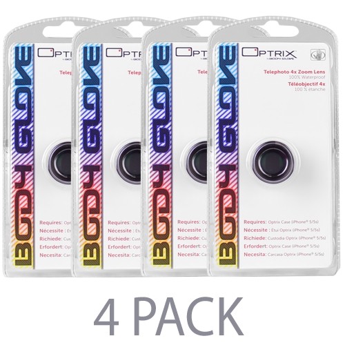 (4-Pack) Optrix by Body Glove CRC94705 Waterproof Telephoto 4x Zoom Lens for Optrix 5/5s Case