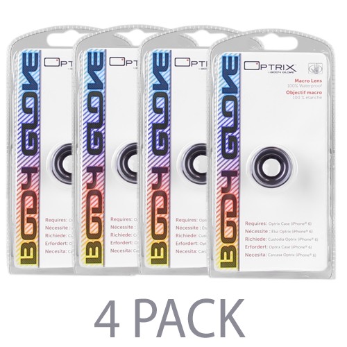 (4-Pack) Optrix by Body Glove CRC94756 Waterproof Macro Lens for Optrix iPhone 6/6s Case