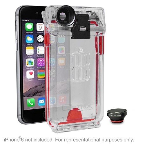 Optrix by Body Glove 2 Lens Action Camera Kit for iPhone 6/6s w/Waterproof Case & Interchangeable Lens
