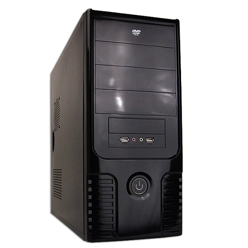 Logisys CS-305BK 10-Bay ATX Computer Case w/480W 20+4-pin PSU & 120mm Blue LED Fan (Black)
