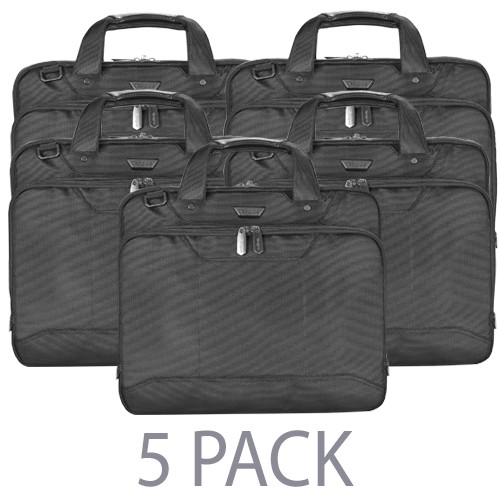 (5-Pack) Targus Corporate Traveler UltraThin Laptop Case w/Adjustable Shoulder Strap - Fits up to 14" (Black)