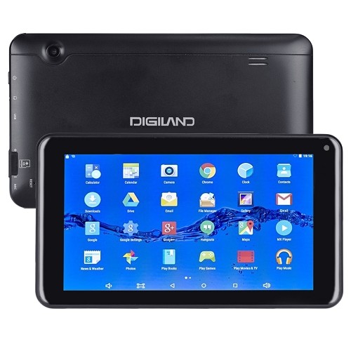 DigiLand DL718M Quad-Core 1.3GHz 1GB 8GB 7" Capacitive Touchscreen IPS Tablet Android 5.1 w/Dual Cams & BT (Black)