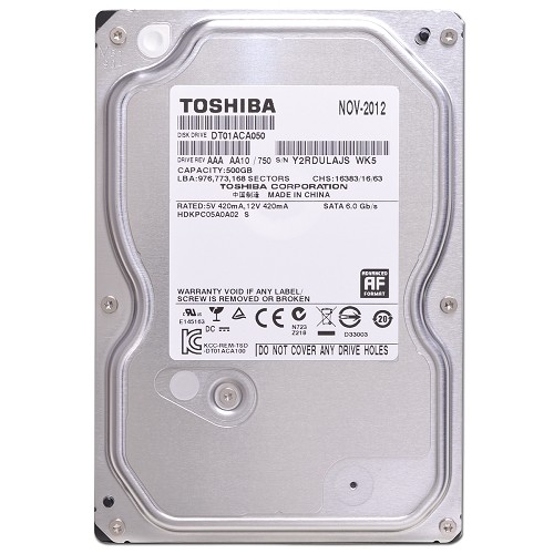 Toshiba DT01ACA050 500GB SATA/600 7200RPM 32MB Hard Drive