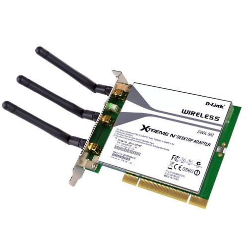 D-Link Xtreme N DWA-552 300Mbps Wireless-N PCI Adapter w/3 Antennas