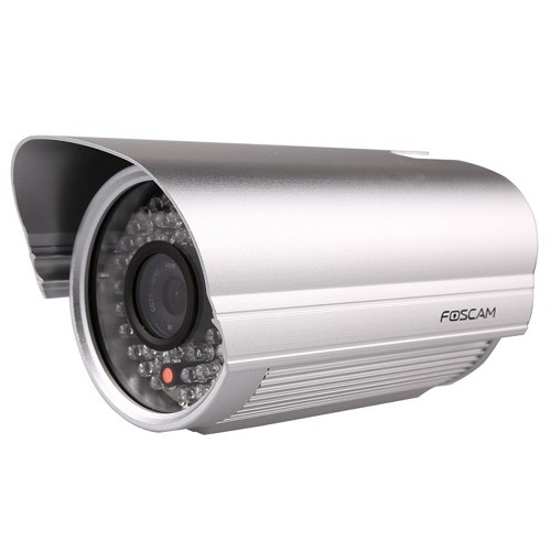 Foscam FI8905E Outdoor Power Over Ethernet (PoE) Day/Night IP Camera w/60 IR LEDs & Smartphone Access (Silver) - B
