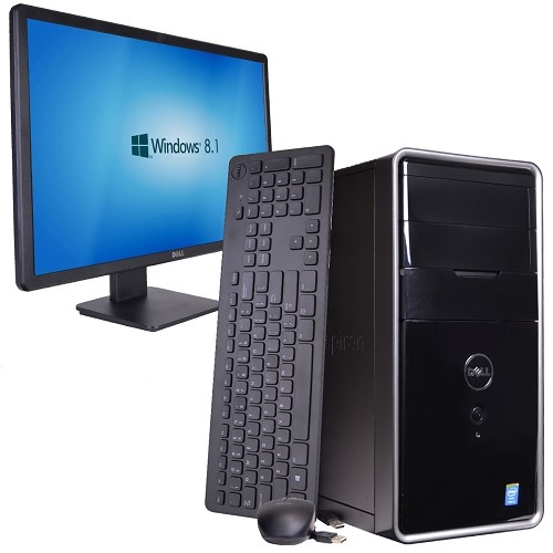 Dell i3847-6927BK Core i5-4460 Quad-Core 3.2GHz 8GB 1TB DVD±RW W8.1 Mini-Tower & 24" Dell 1080p Monitor Bundle - B
