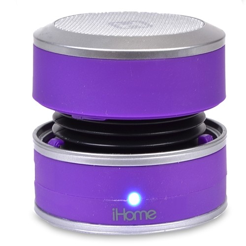 iHome IBT60UC Portable Bluetooth Wireless Daisy Chain Rechargeable Speaker w/3.5mm Auxiliary Jack (Purple)