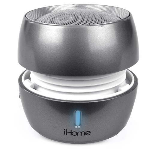 iHome IBT73SC Portable Bluetooth Wireless Color Changing Rechargeable Speaker w/3.5mm Auxiliary Jack (Gray)