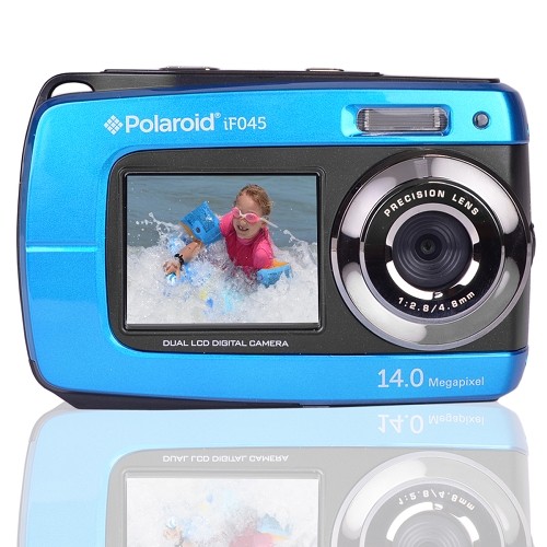 Polaroid IF045-BLU 14MP 5x Digital Zoom Waterproof Camera w/1.8" Front & 2.7" Rear Displays (Blue)