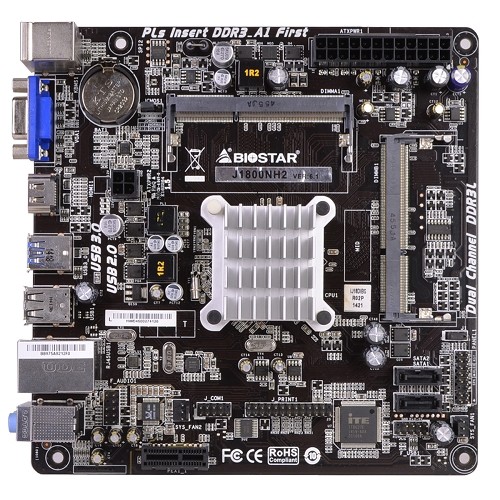 Biostar J1800NH2 Mini-ITX Motherboard w/Embedded Celeron J1800 2.41GHz CPU