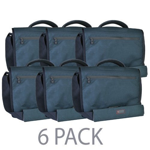 (6-Pack) ECBC Poseidon Padded Kodra Notebook & Tablet Messenger Bag w/Adjustable Shoulder Strap - Fits up to 13" (Green)