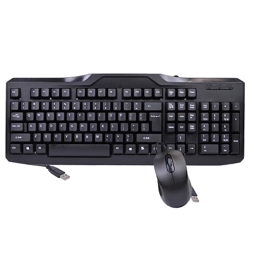 iMicro KB-IM91008 107-Key USB Wired Keyboard & Optical Mouse Kit (Black)