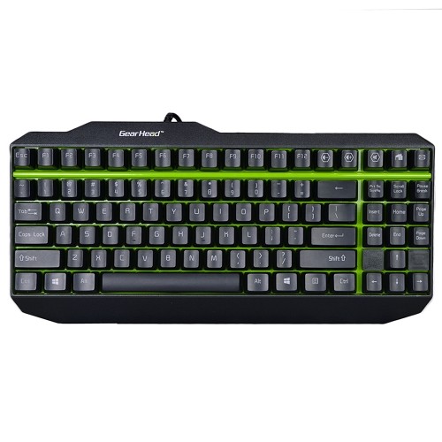 GearHead KB5500M 92-Key USB Mechanical Keyboard w/Tactile Response & Braided Cable (Black)