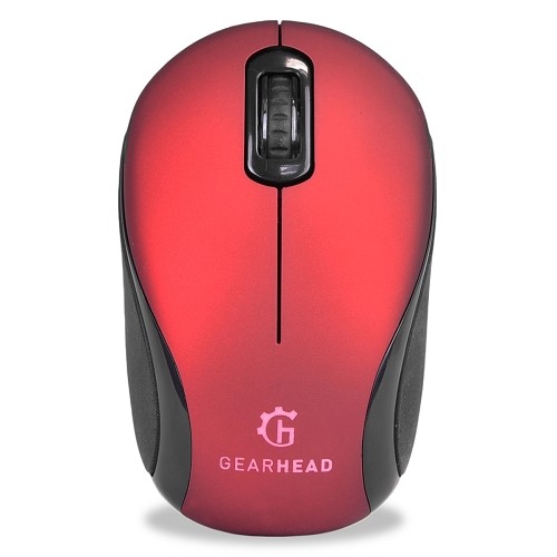 GearHead MBT9650RED 3-Button Bluetooth Wireless Optical Nano Scroll Mouse (Red)
